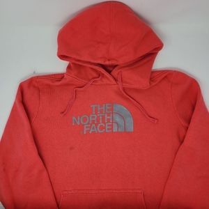 The North Face Women's Half Dome Logo Hoodie Sweatshirt Pink Gray Size Large GUC